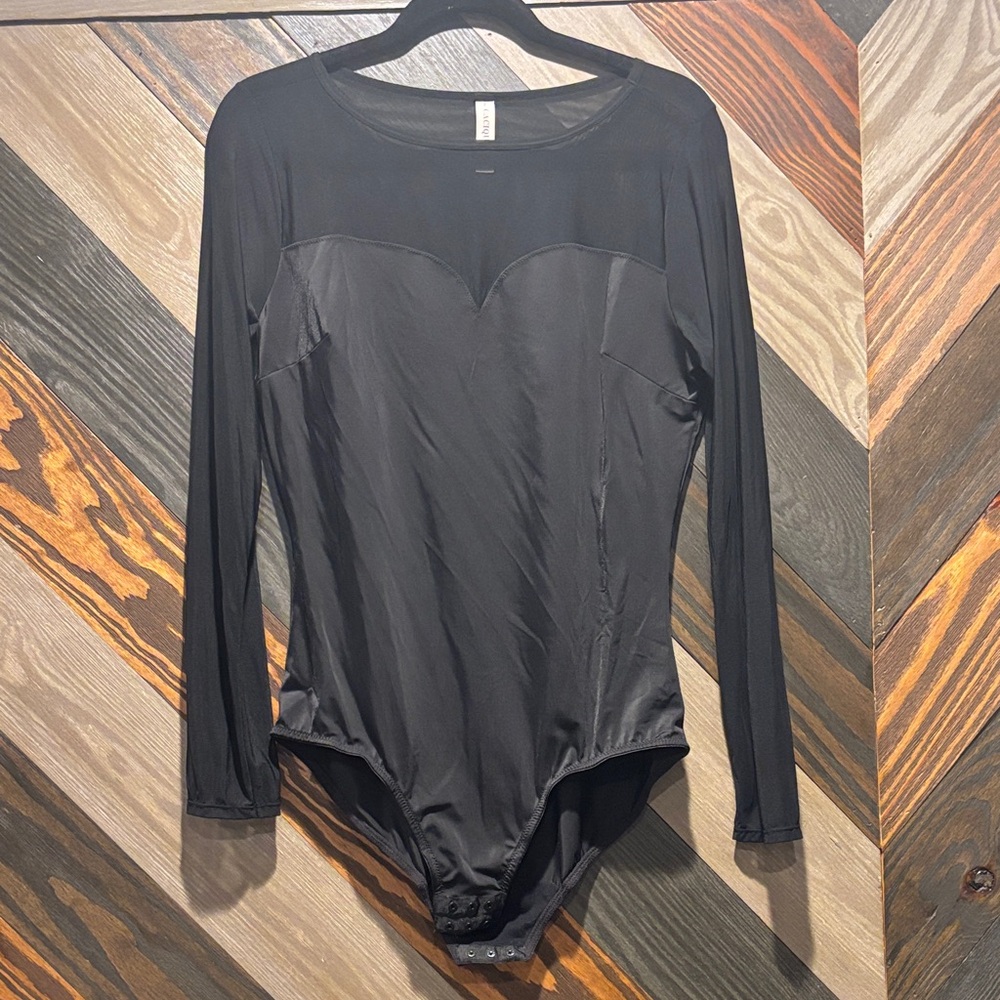 Cacique Black Long Sleeve Bodysuit 14/16
